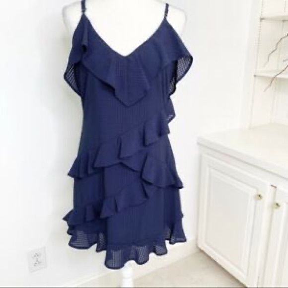 GB Navy Ruffle Dress - Picture 1 of 3